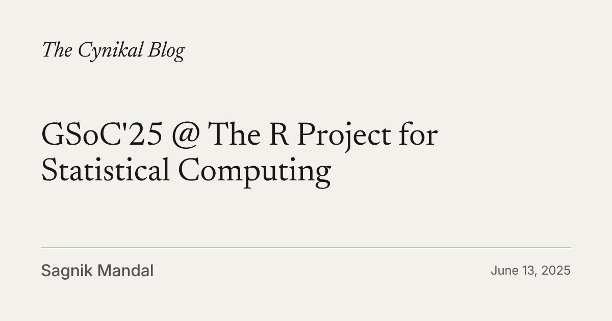 Preview image for GSoC'25 @ The R Project for Statistical Computing